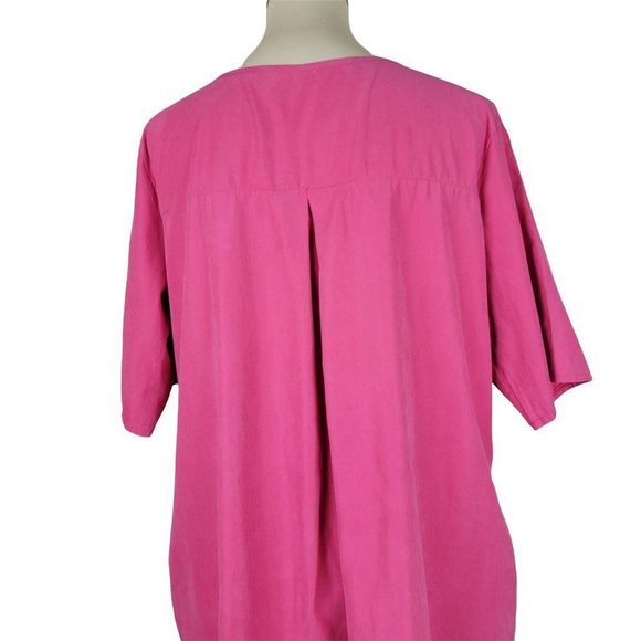 Unbranded Pink Colorful Lip Print Midi Shift Short Sleeves Pocket Dress Size XL - Picture 7 of 10